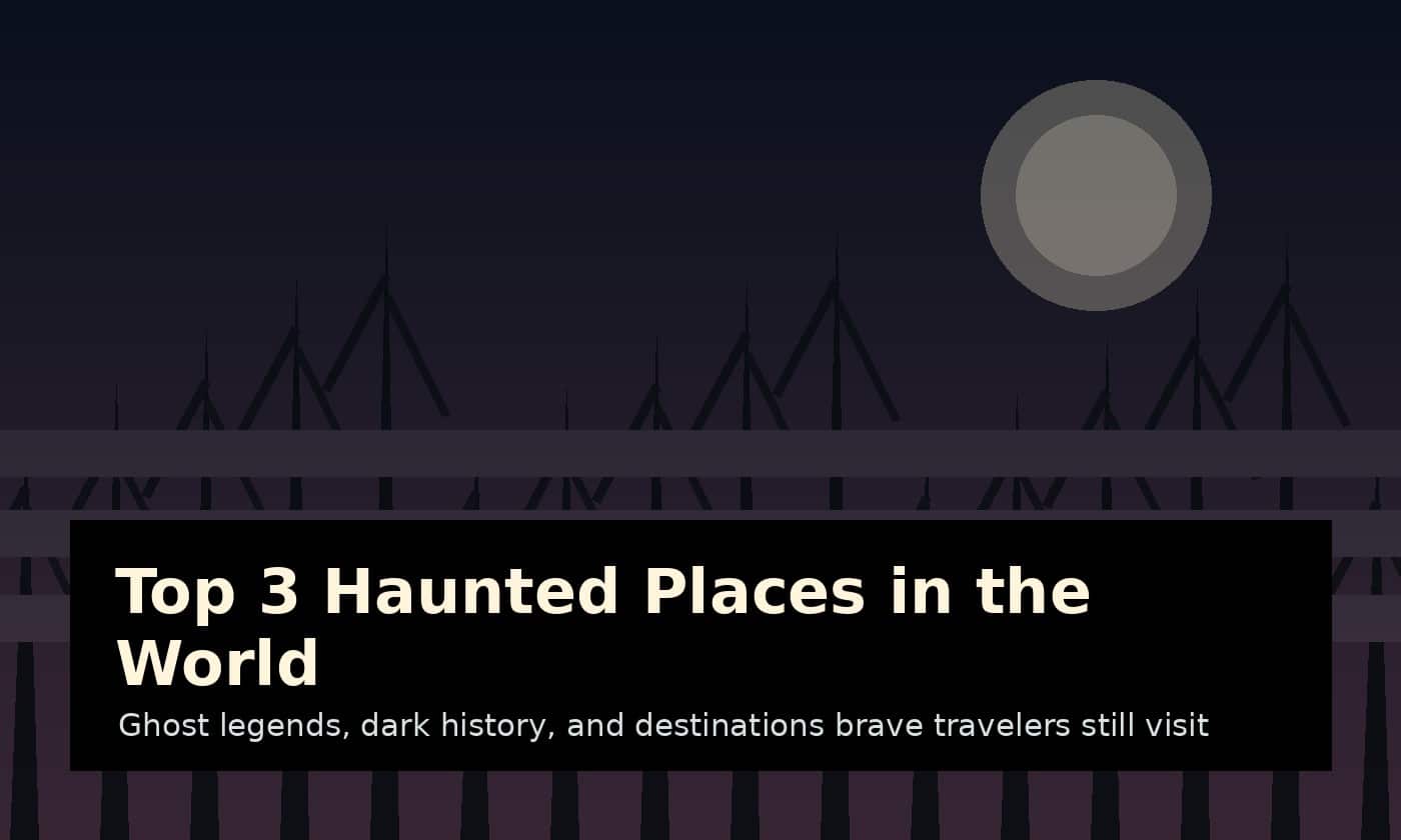 Top 3 haunted places in the world eerie travel illustration