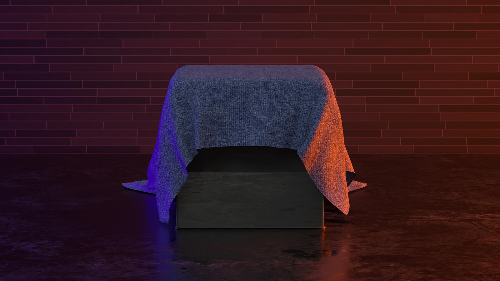 Horizontal haunted living room with old television glow and empty chairs