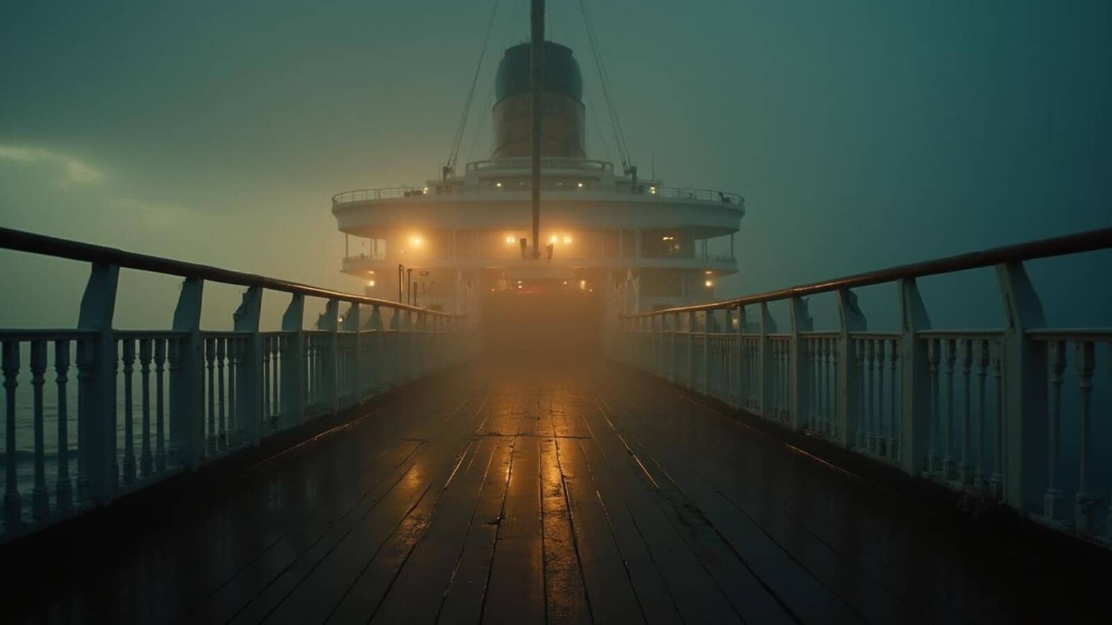 Freepik generated horizontal haunted ocean liner deck at dawn inspired by the Queen Mary