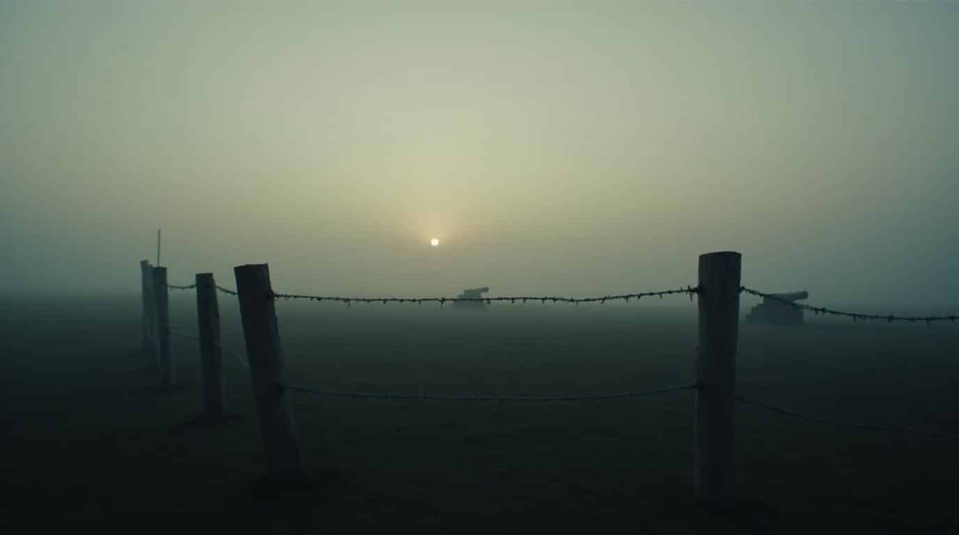 horizontal foggy Gettysburg battlefield at dusk for haunted places in Pennsylvania